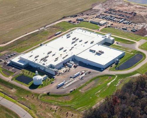 Aerial photo of tobacco processing facility